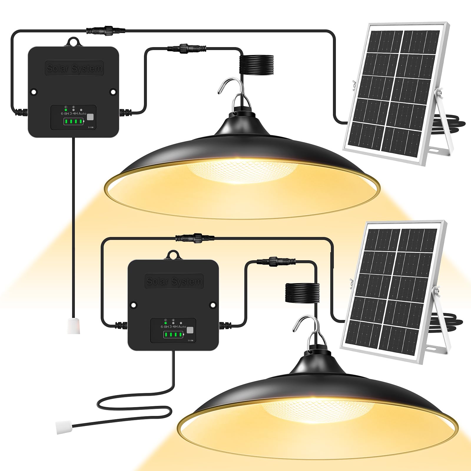 APILAB Solar Shed Light Indoor Outdoor, Warm White Daytime